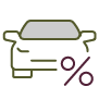car with percent sign